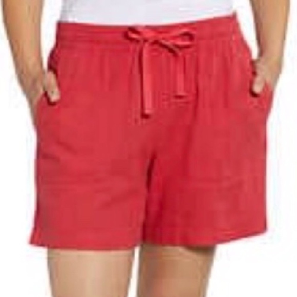 Nautica Ladies Linen Blend Pull-On Short - Rose Coral - Size XL